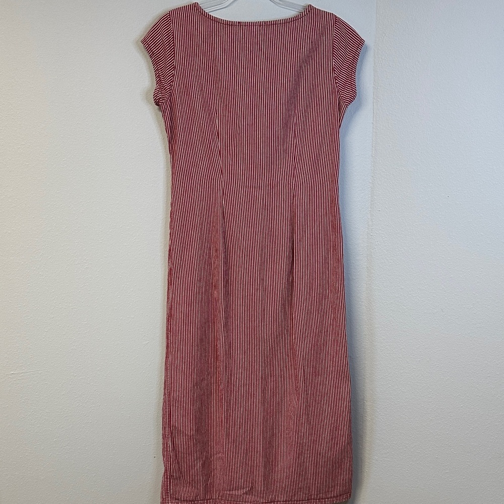 Vintage 90s Isabella Bird Striped Button-Down Midi Dress Women’s Size 4 - Picture 4 of 4
